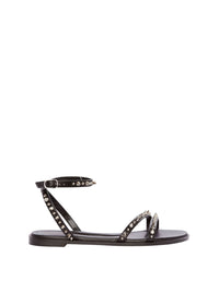 Sandales cloutées en cuir - Black Silver