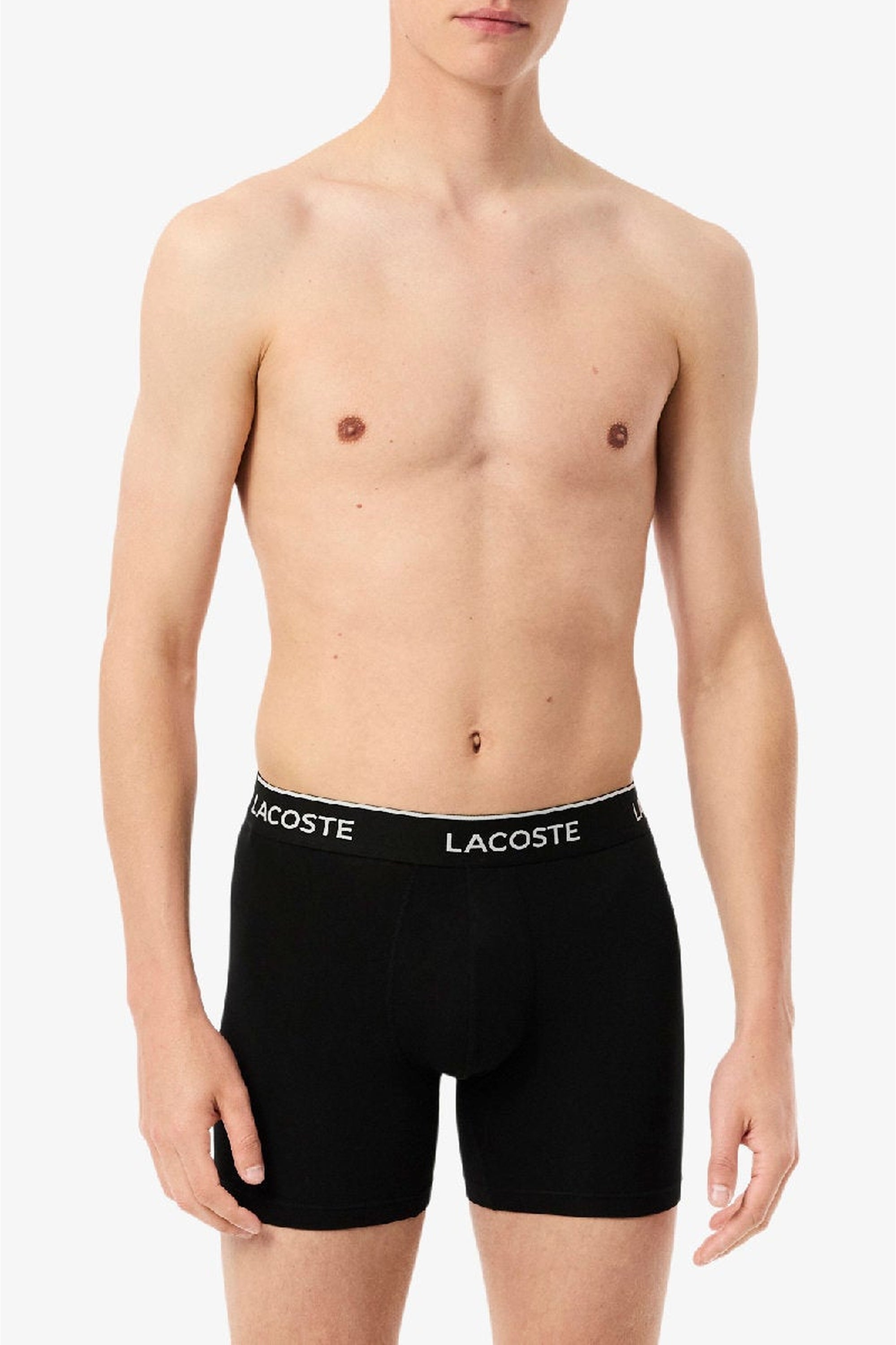 Set of 3 long stretch boxer shorts - Black