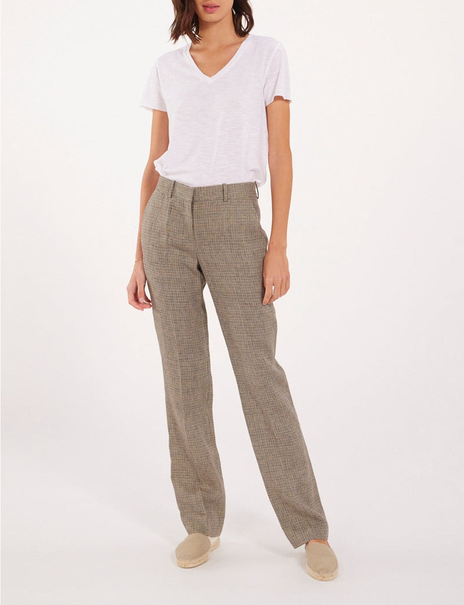 2qty RELIQUAT 75€ 0%  / Pantalon droit Anatole en lin - Beige Multicolor