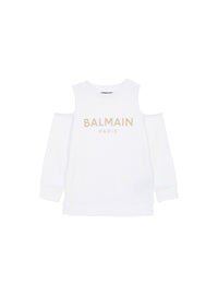 Sweat-shirt à découpe épaule - White & Gold