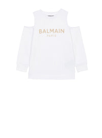 Sweat-shirt à découpe épaule - White & Gold