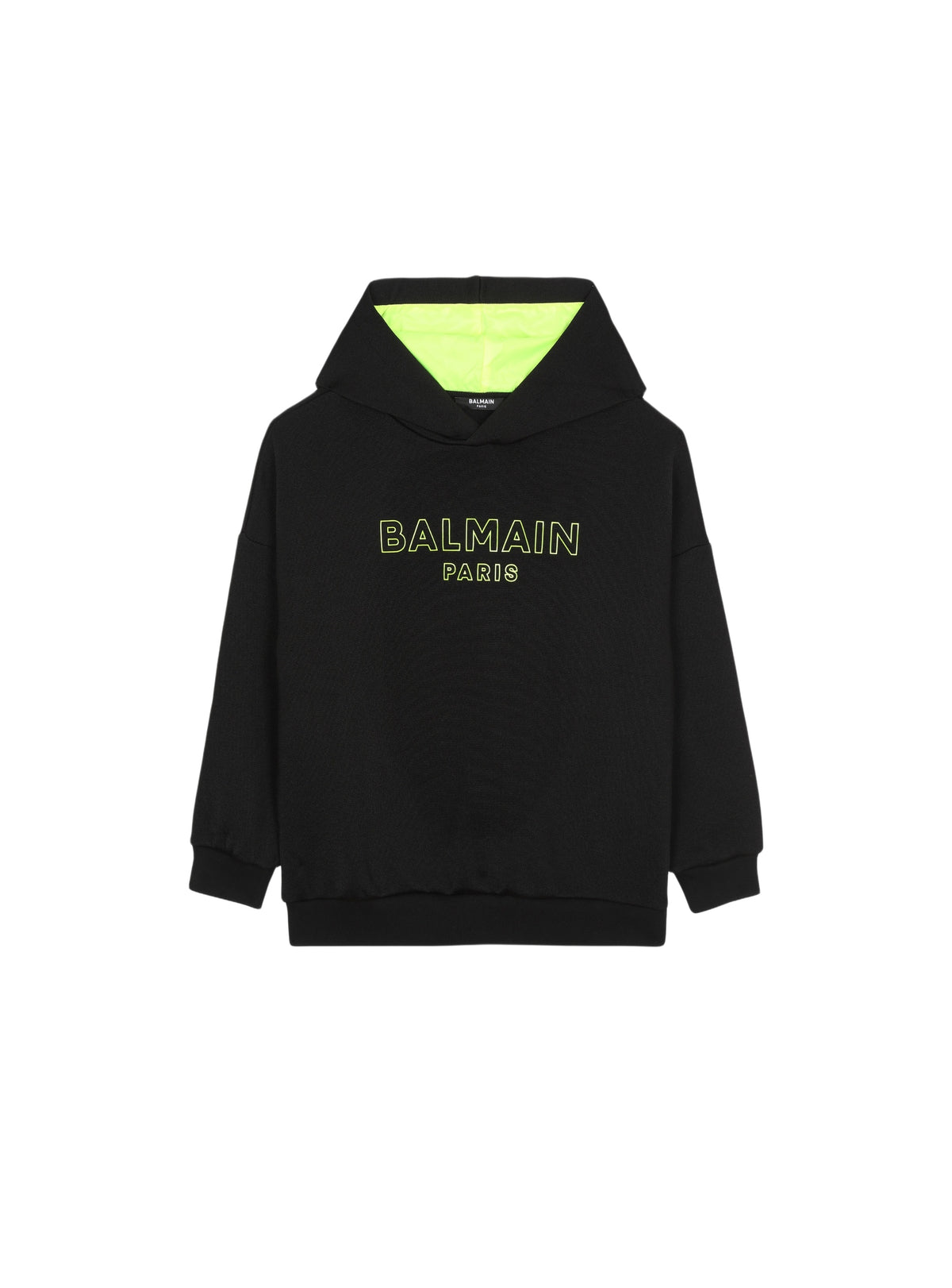 Sweat à capuche en coton à logo balmain - Noir