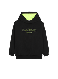 Sweat à capuche en coton à logo balmain - Noir