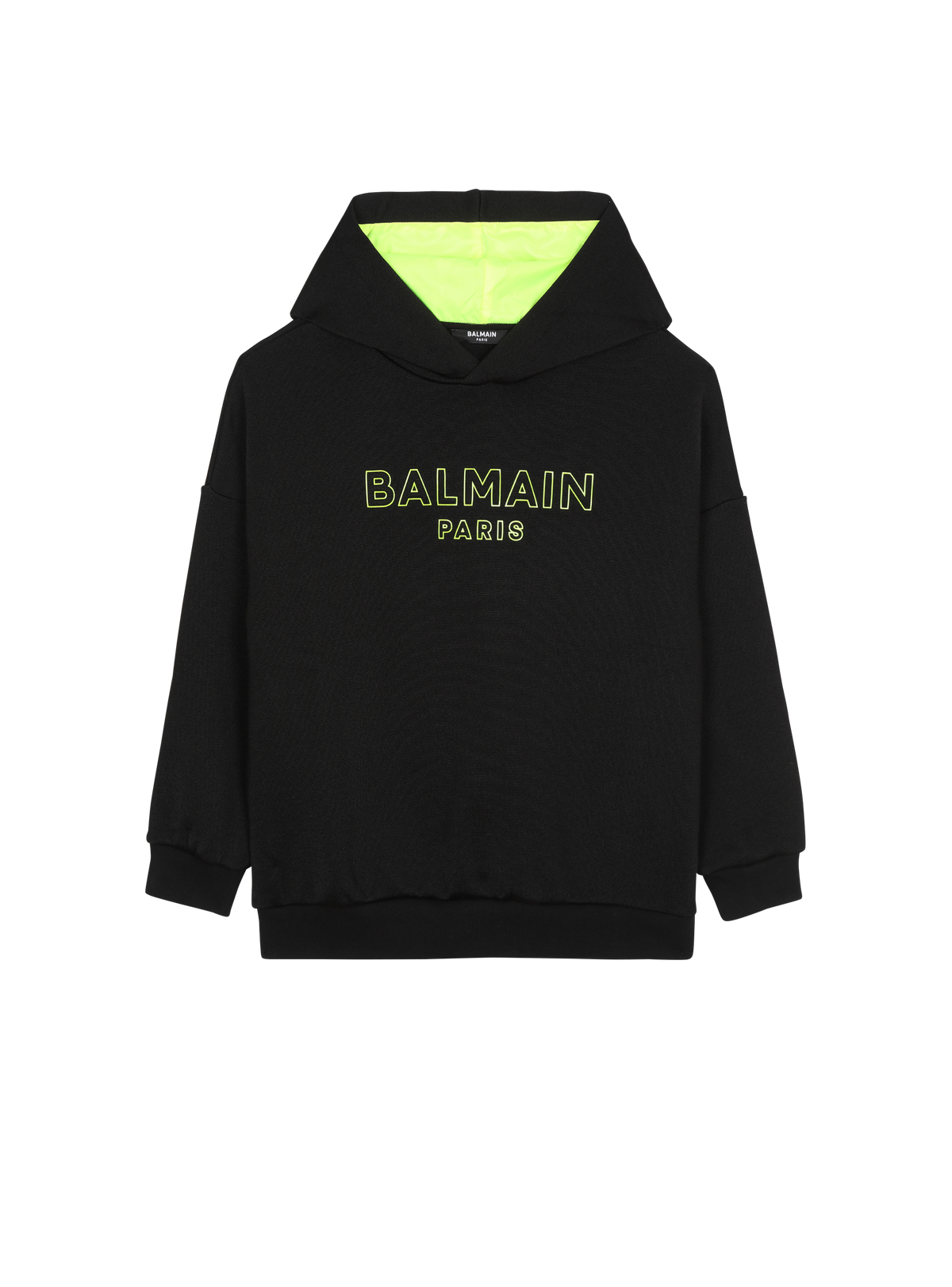 Sweat à capuche en coton à logo balmain - Noir