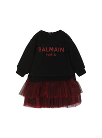 Robe en coton à logo balmain - Rose