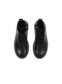 Bottines en cuir à logo balmain - Noir