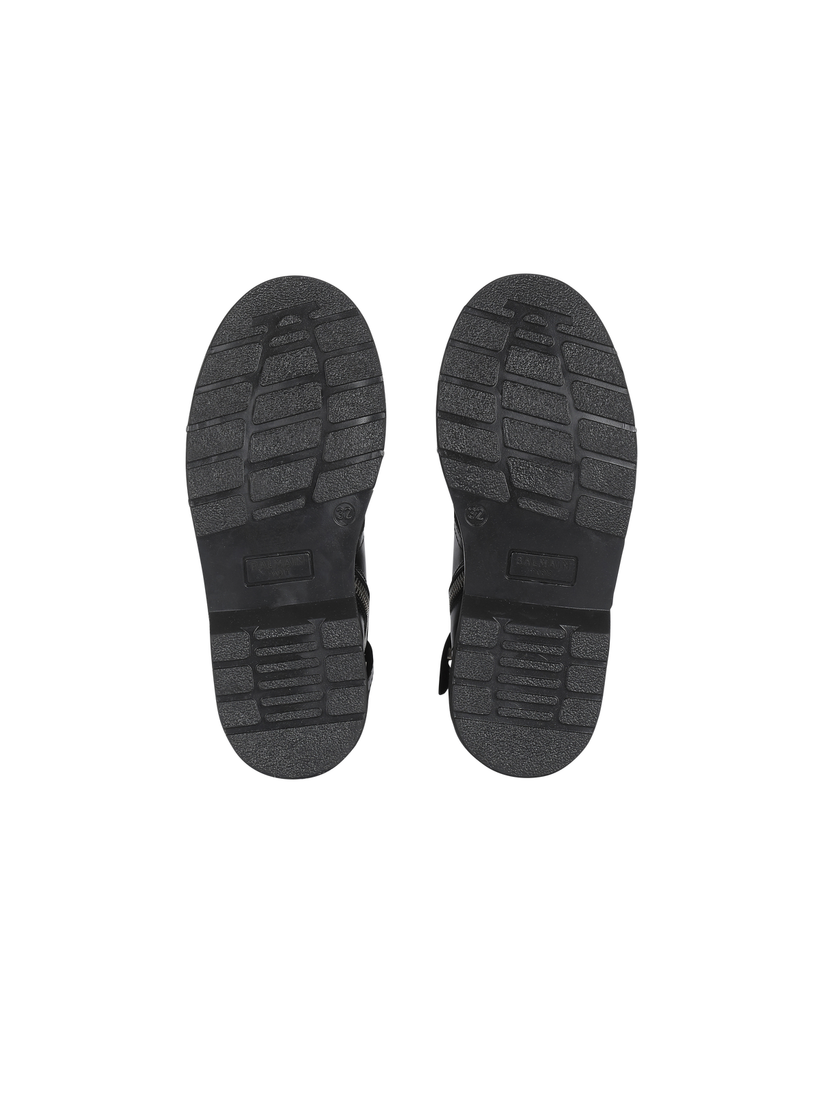 Bottines en cuir à logo balmain - Noir