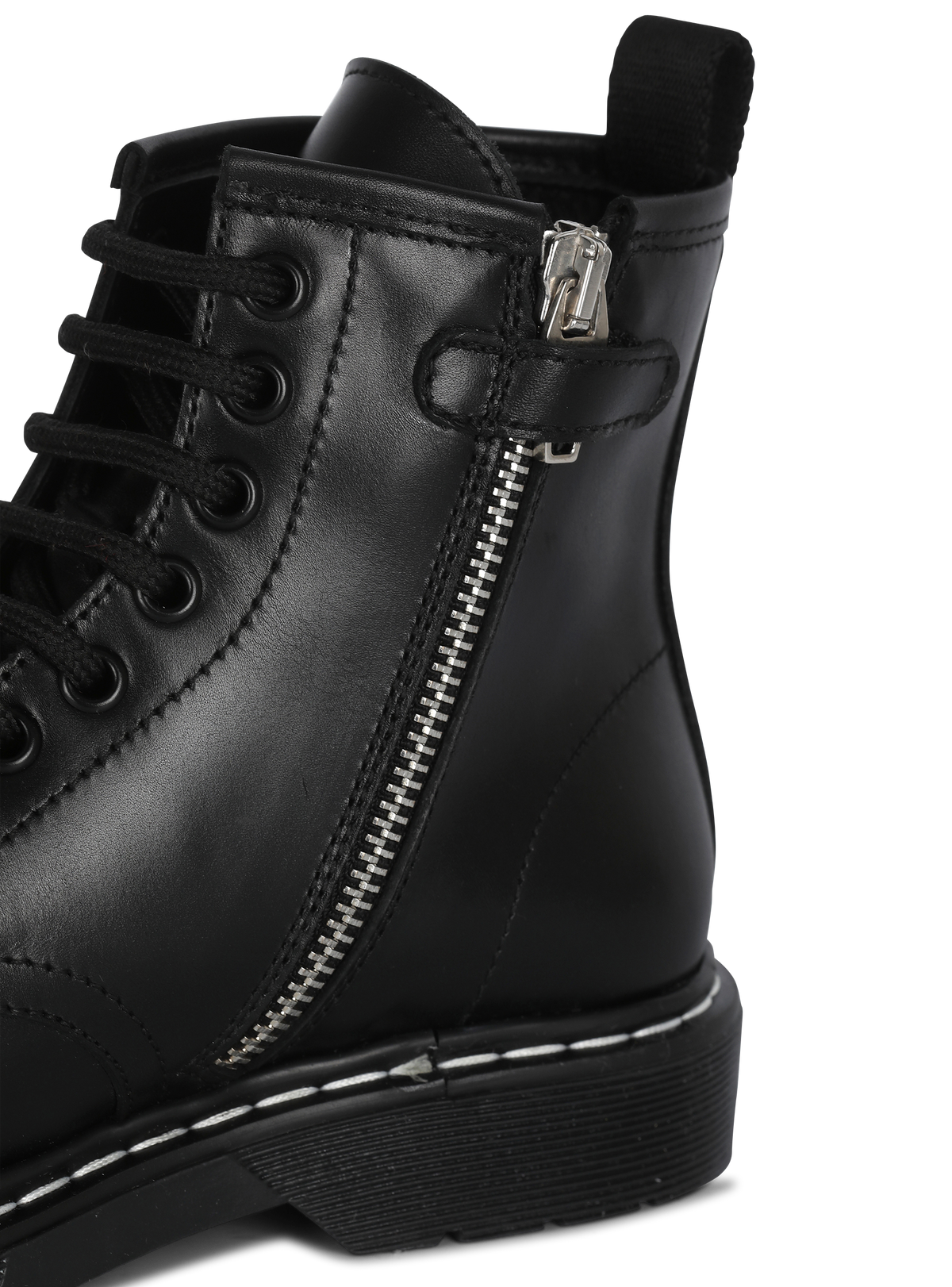 Bottines en cuir à logo balmain - Noir