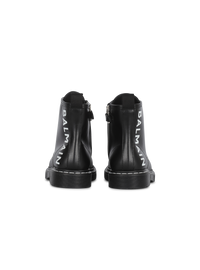 Bottines en cuir à logo balmain - Noir