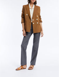 1qty RELIQUAT 120€ 100%  / Blazer croisé Ezio en lin - Tobacco