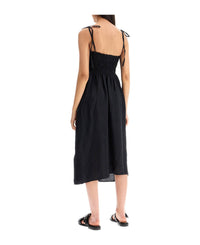 Robe midi à bretelles nouées - Black