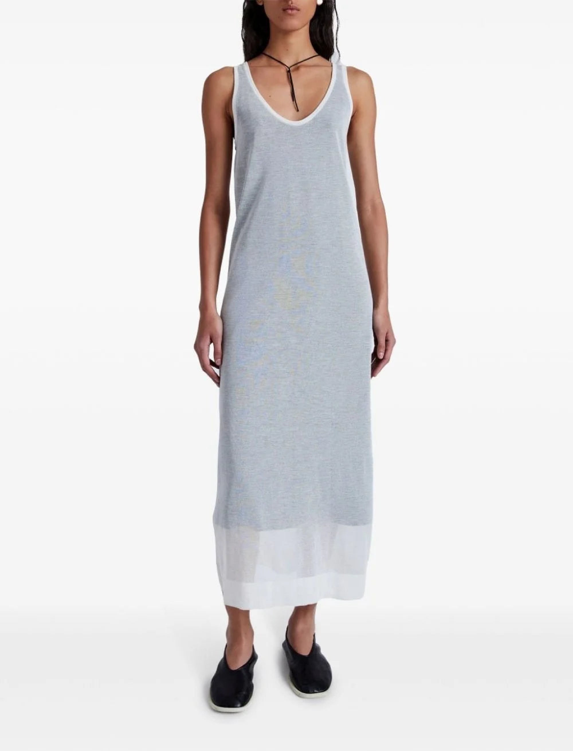 Robe en tricot transparent Simmons - Off White & Black