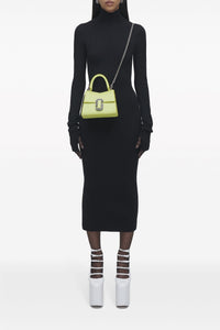 The Mini Top Handle small bag in leather - Limoncello