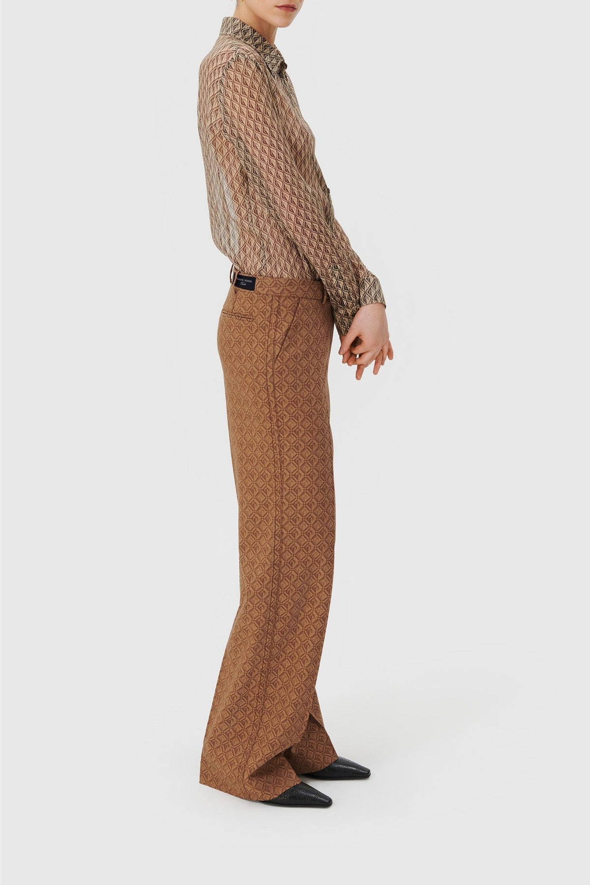 Pantalon Moon en laine mélangée Upcyclé - Beige