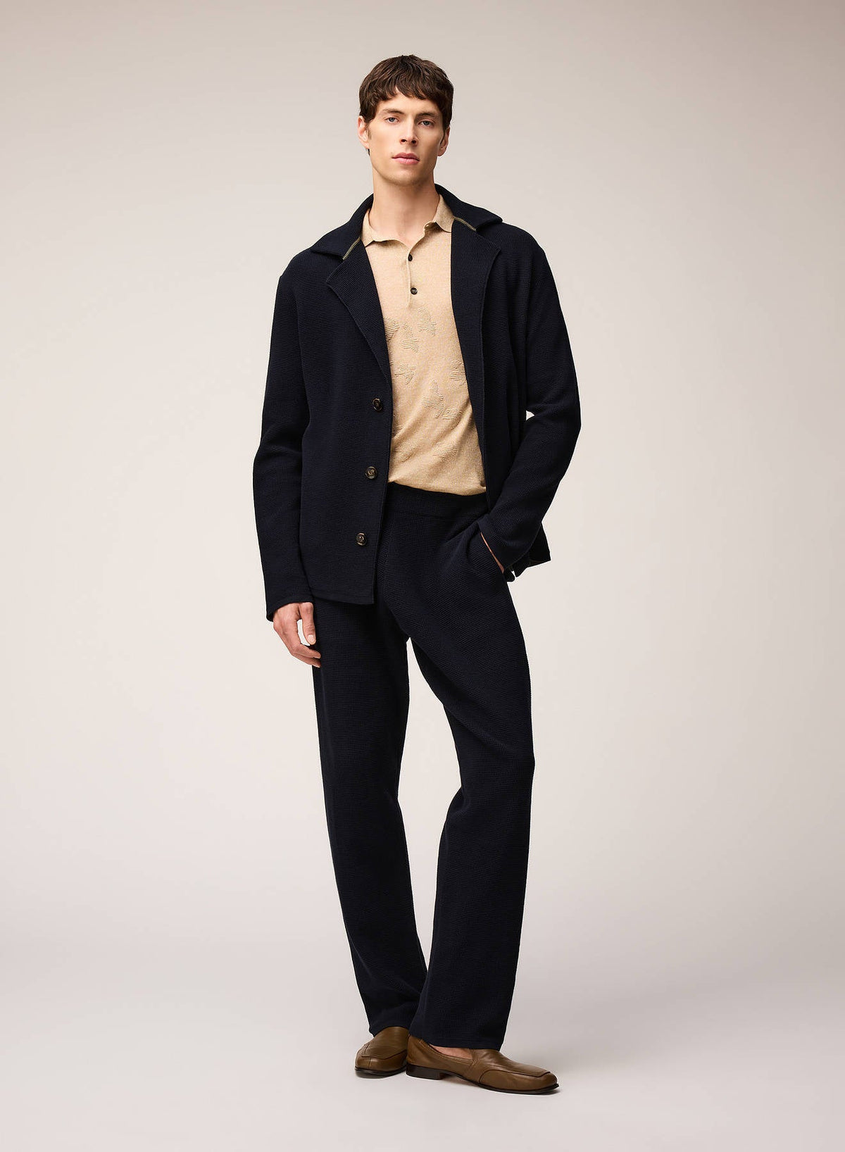 NAVY KNIT PANTS