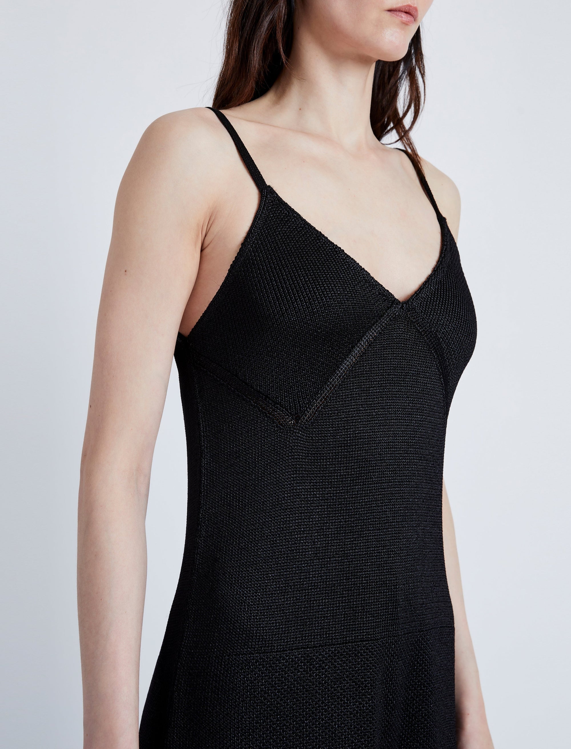 Robe Bella à bretelles en laquée - Black