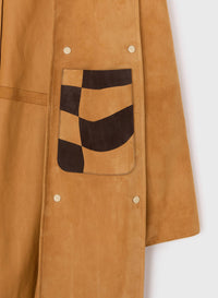 CORN SCARF DETAIL SUEDE TRENCH