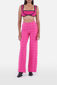 PRIX MARQUE : 95€_Fuschia Jacquard Pantalon - Fuschia Jacquard