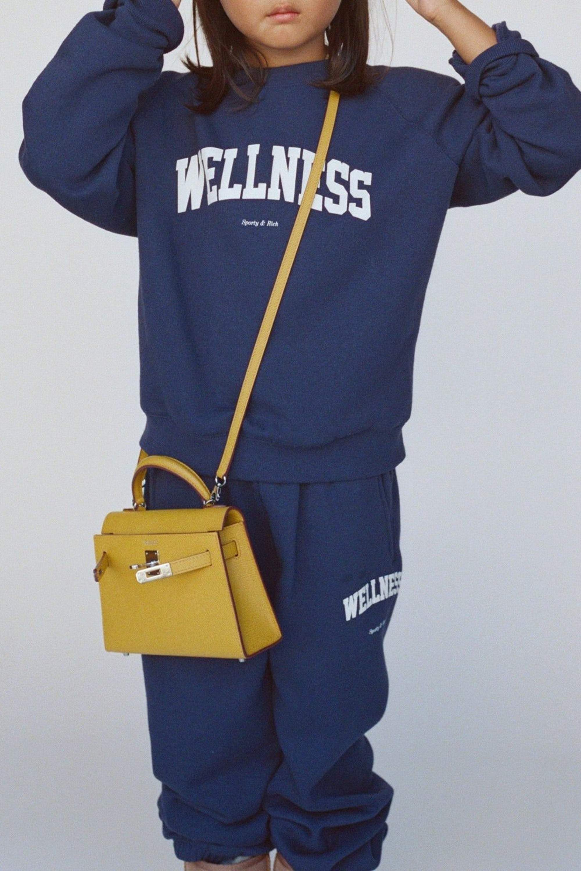 Pull à col rond Wellness Ivy - Bleu Marine & Blanc