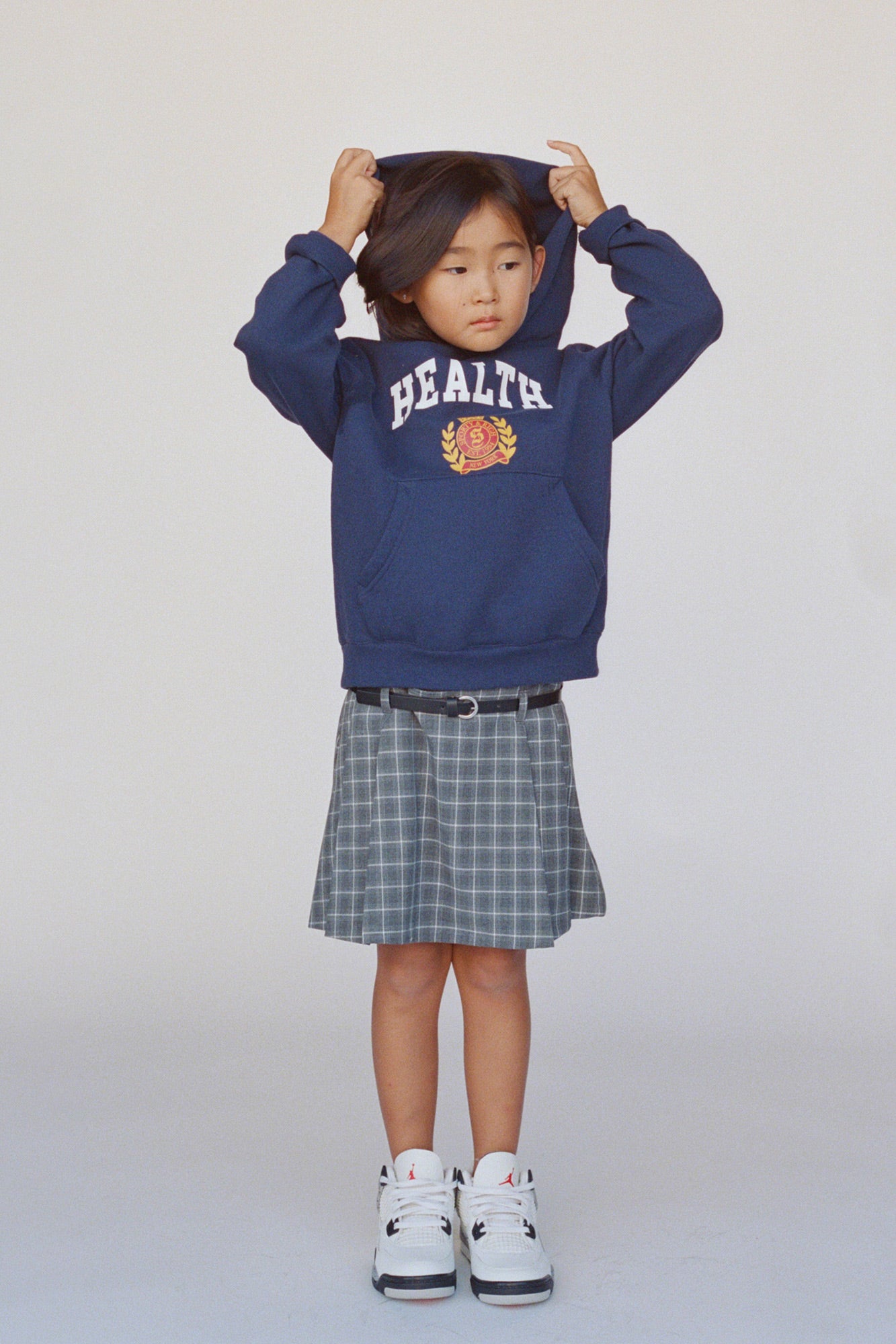 Sweat à capuche NY Health Crest pour enfants - Bleu marine