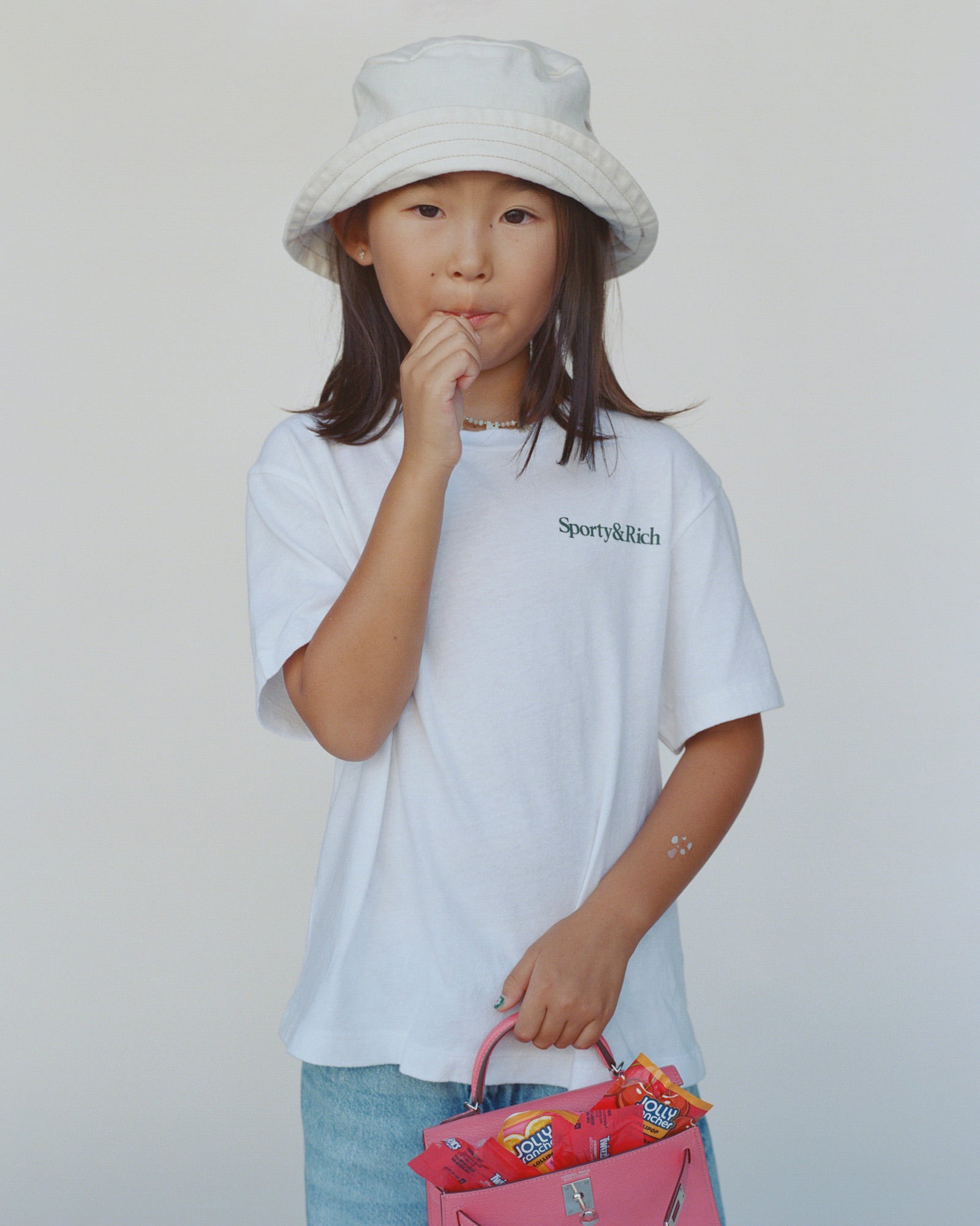 T-shirt enfant « Drink More Water » - Blanc/Vert forêt