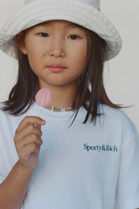 T-shirt enfant « Drink More Water » - Blanc/Vert forêt
