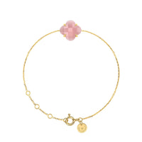Victoria Bracelet in Yellow Gold & Quartz - Pink