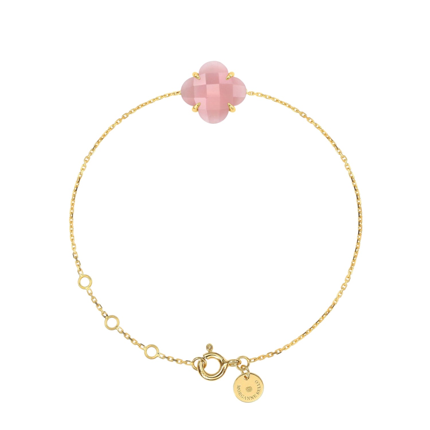Victoria Bracelet in Yellow Gold & Quartz - Pink