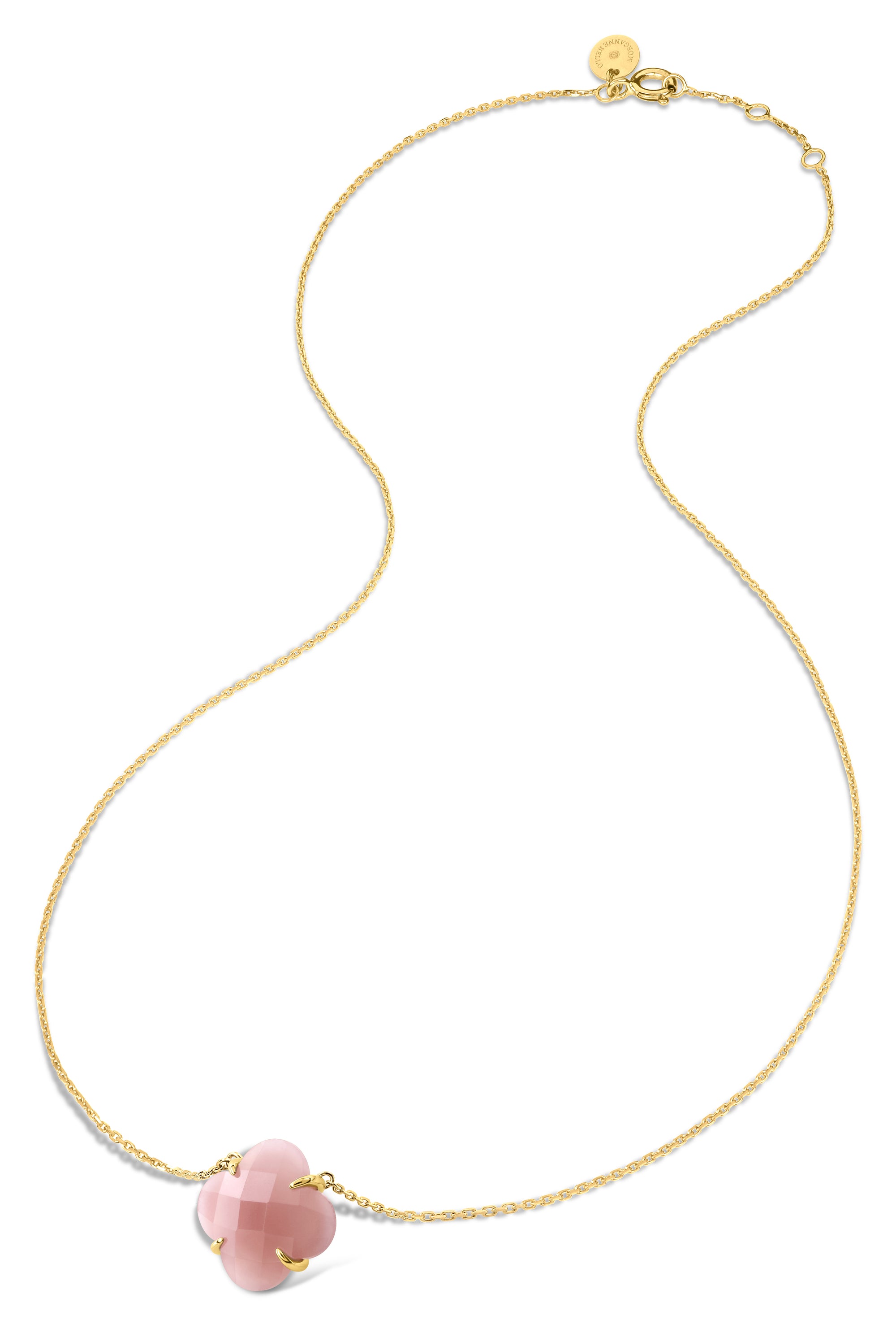 Collier Victoria en or jaune & Quartz - Rose