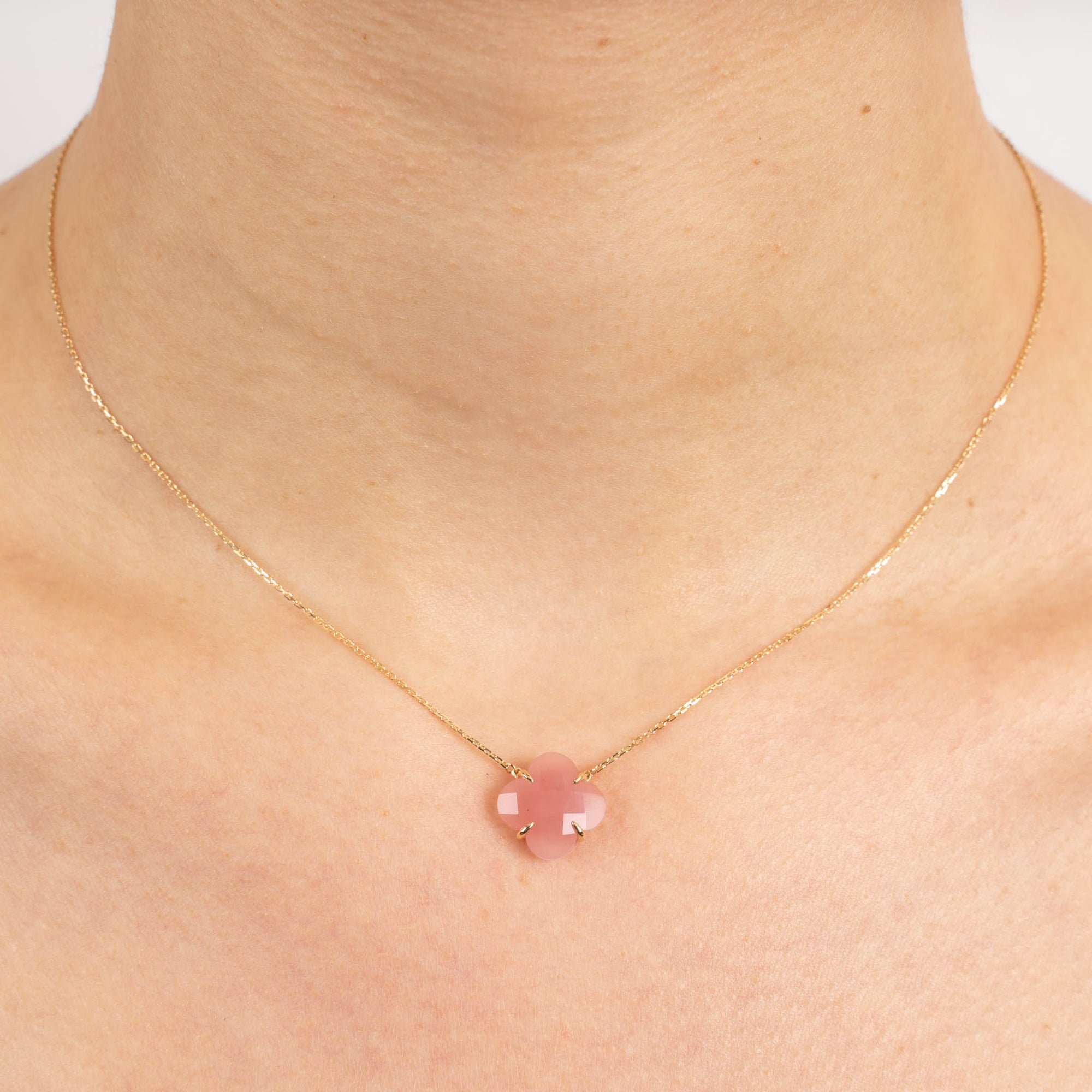 Collier Victoria en or jaune & Quartz - Rose