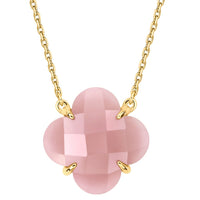 Collier Victoria en or jaune & Quartz - Rose