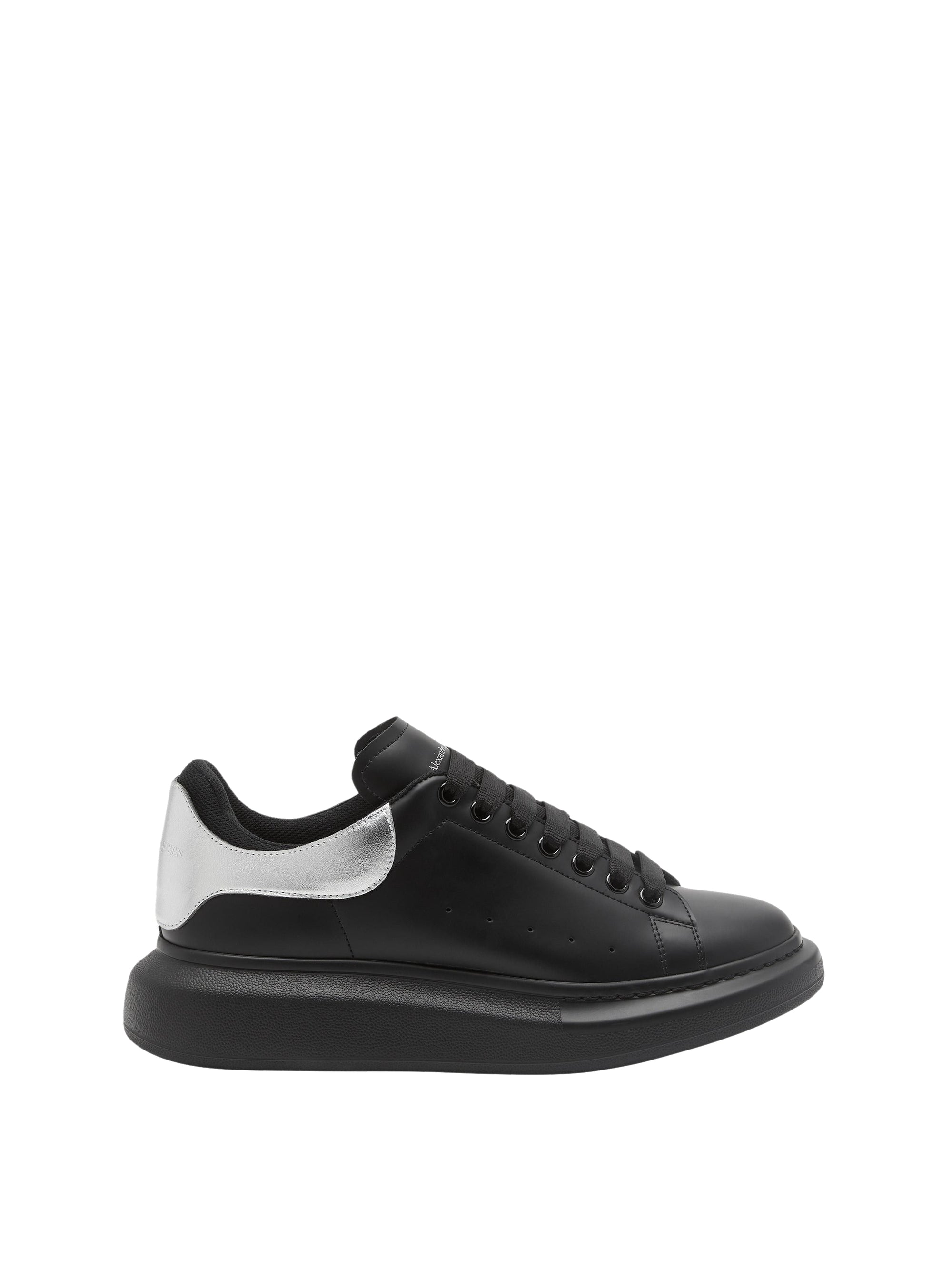 Sneakers à semelle épaisse en cuir - Black Silver
