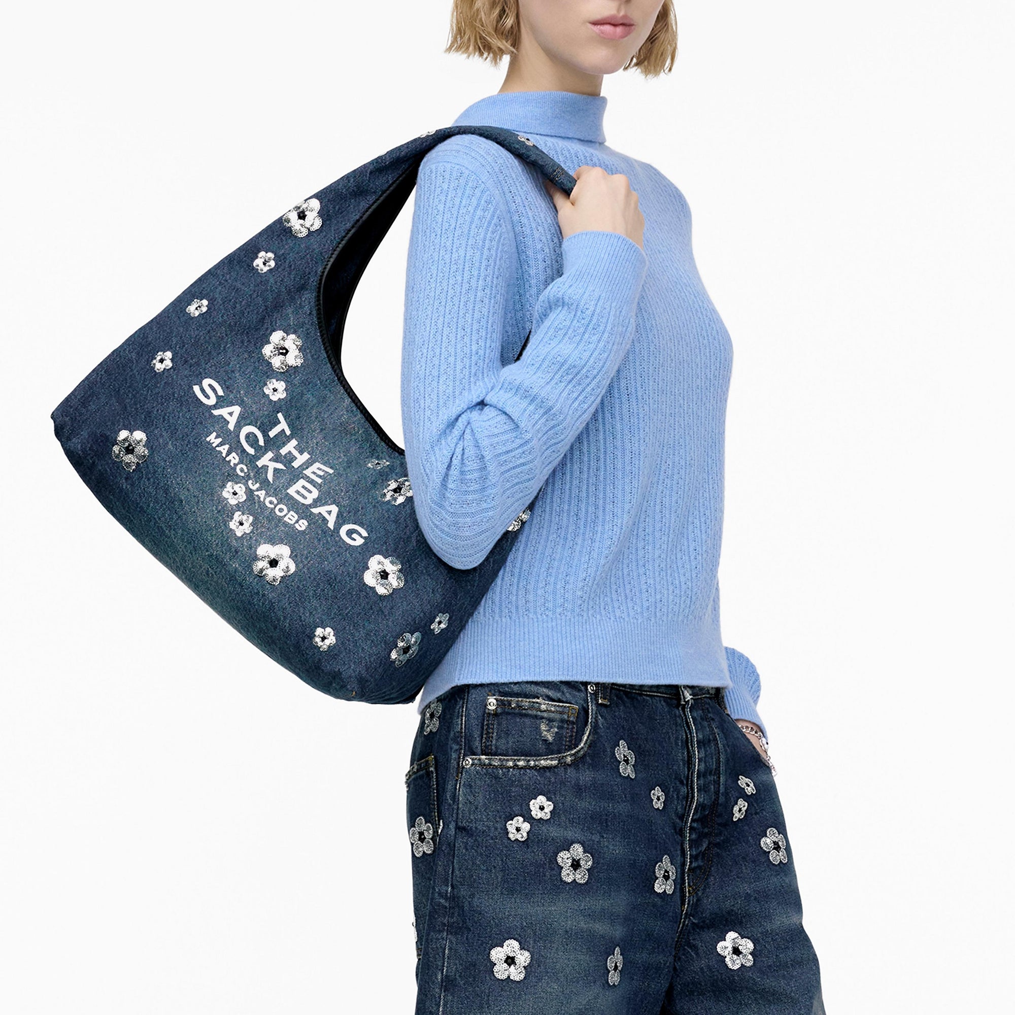 PAS INFO   Sac The Sack en maille à paillettes daisy - Vintage Indigo