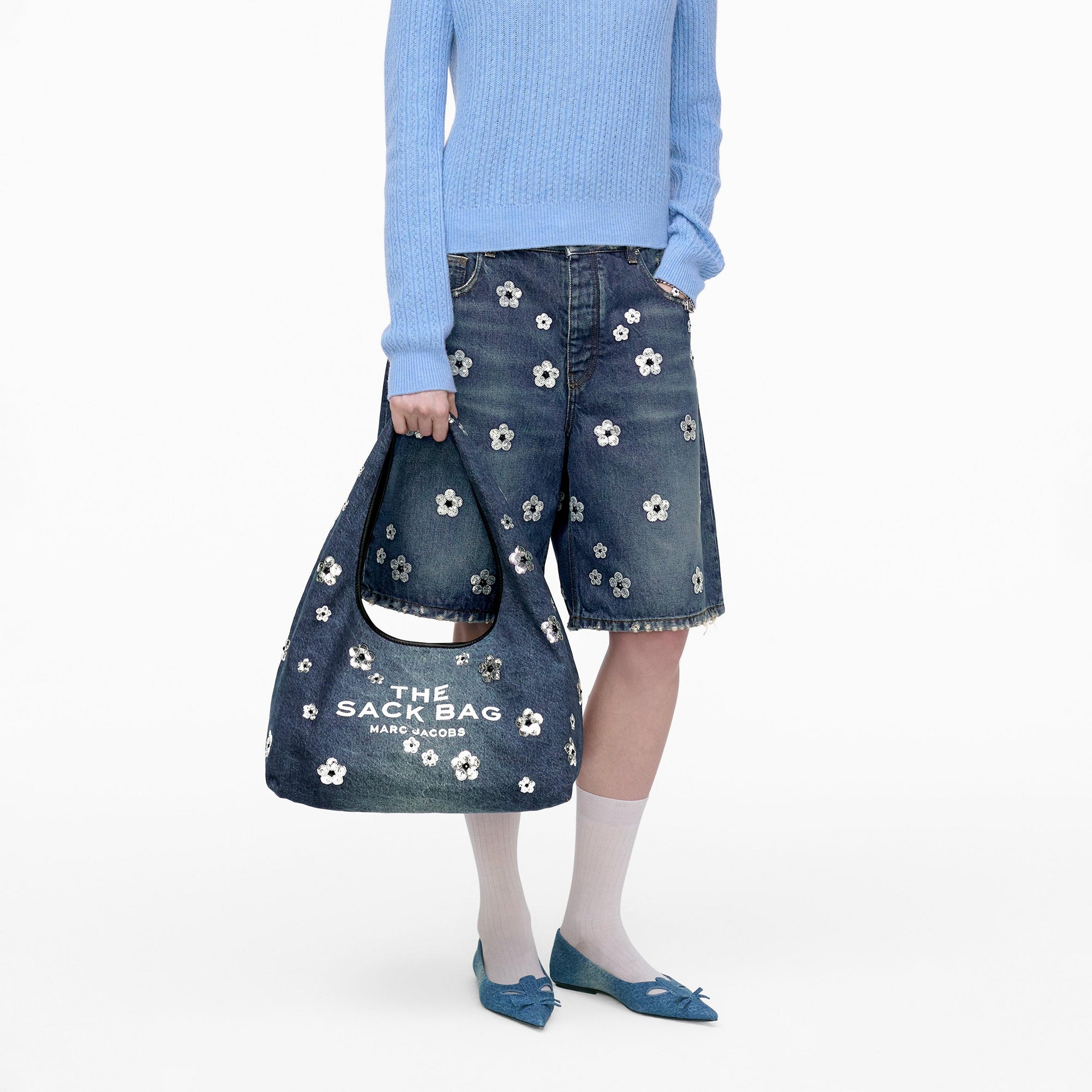 PAS INFO   Sac The Sack en maille à paillettes daisy - Vintage Indigo