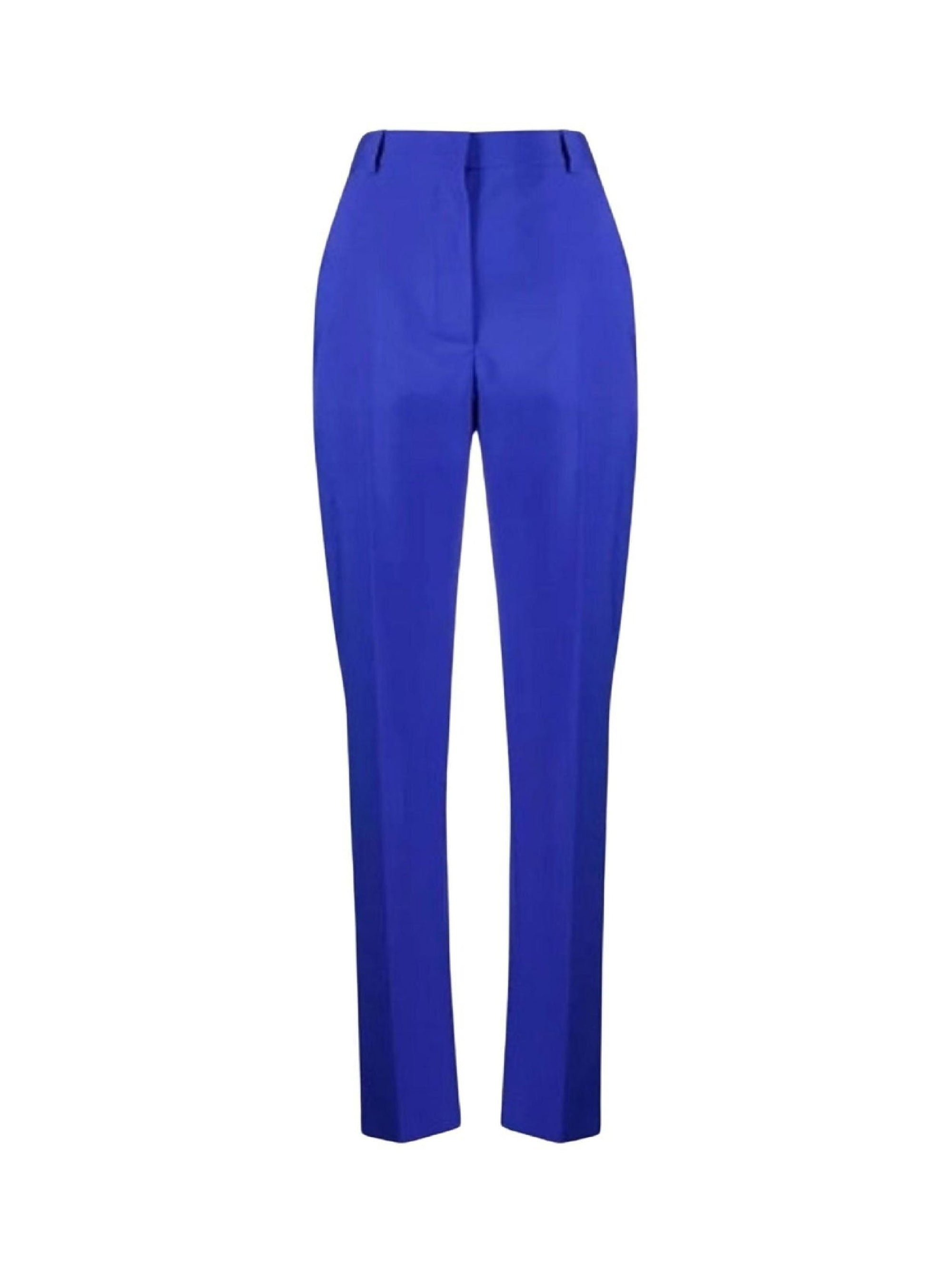 Slim-fit wool trousers - Electric Blue