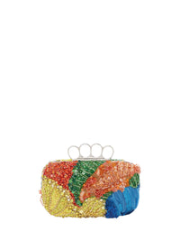 Minaudière perlée en cuir - Multicolor