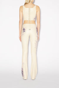 Pantalon Tattoo imprimé en cuir - Nude & Navy