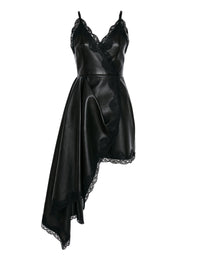 Robe avec fermeture éclair en cuir - Black