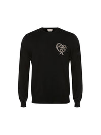 Pull à col rond en laine - Black Silver