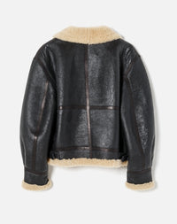 Leather aviator jacket - Black Leather