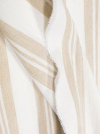 Paréo rayé en lin - Sand Dune & Off White