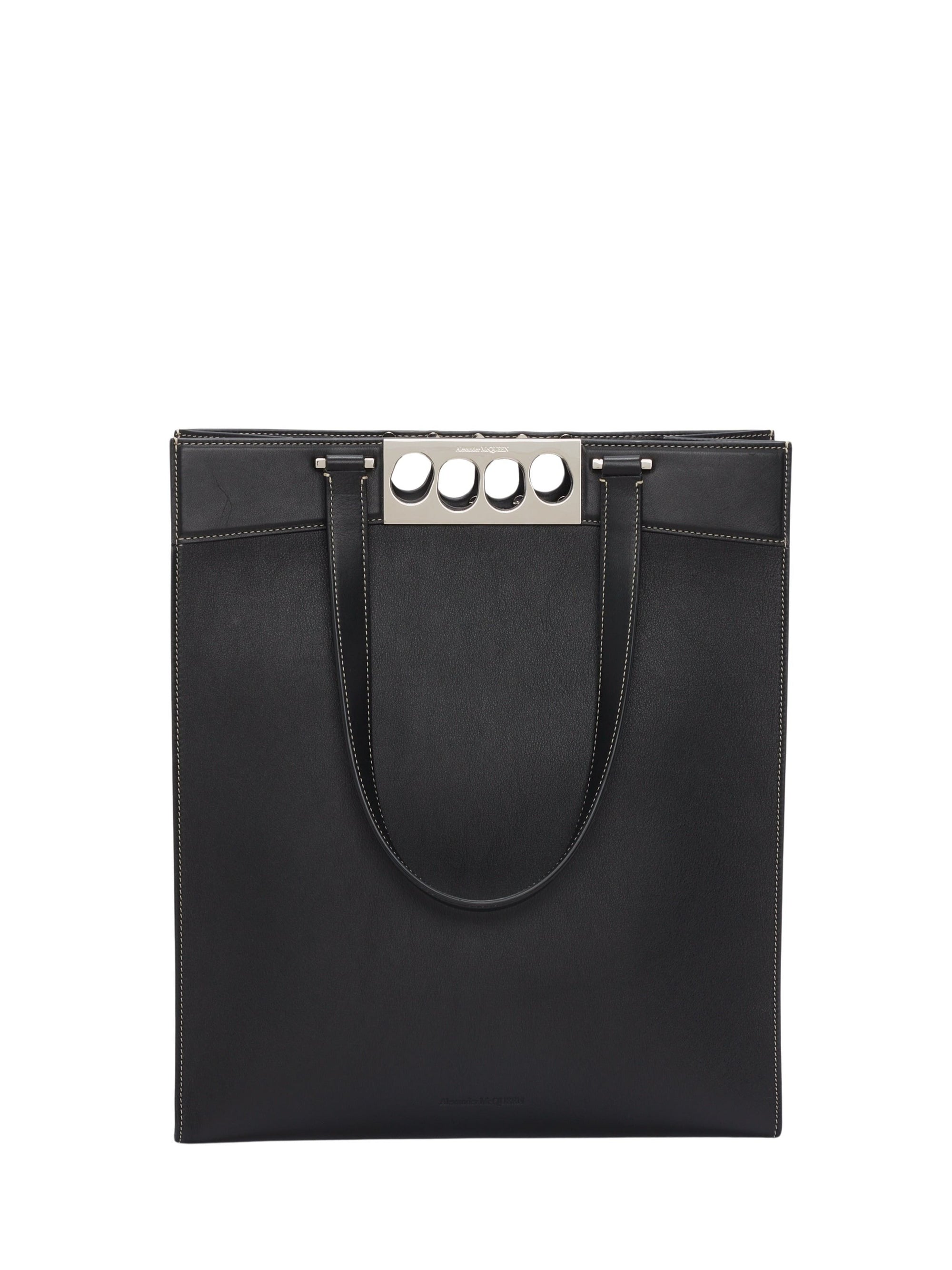 Sac cabas Grip en cuir - Black