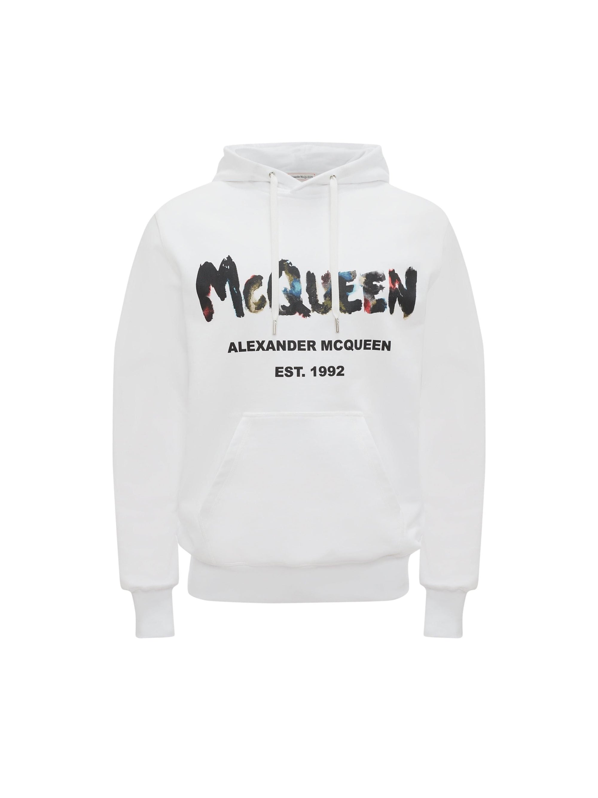 Hooded jumper with logo - White Mix