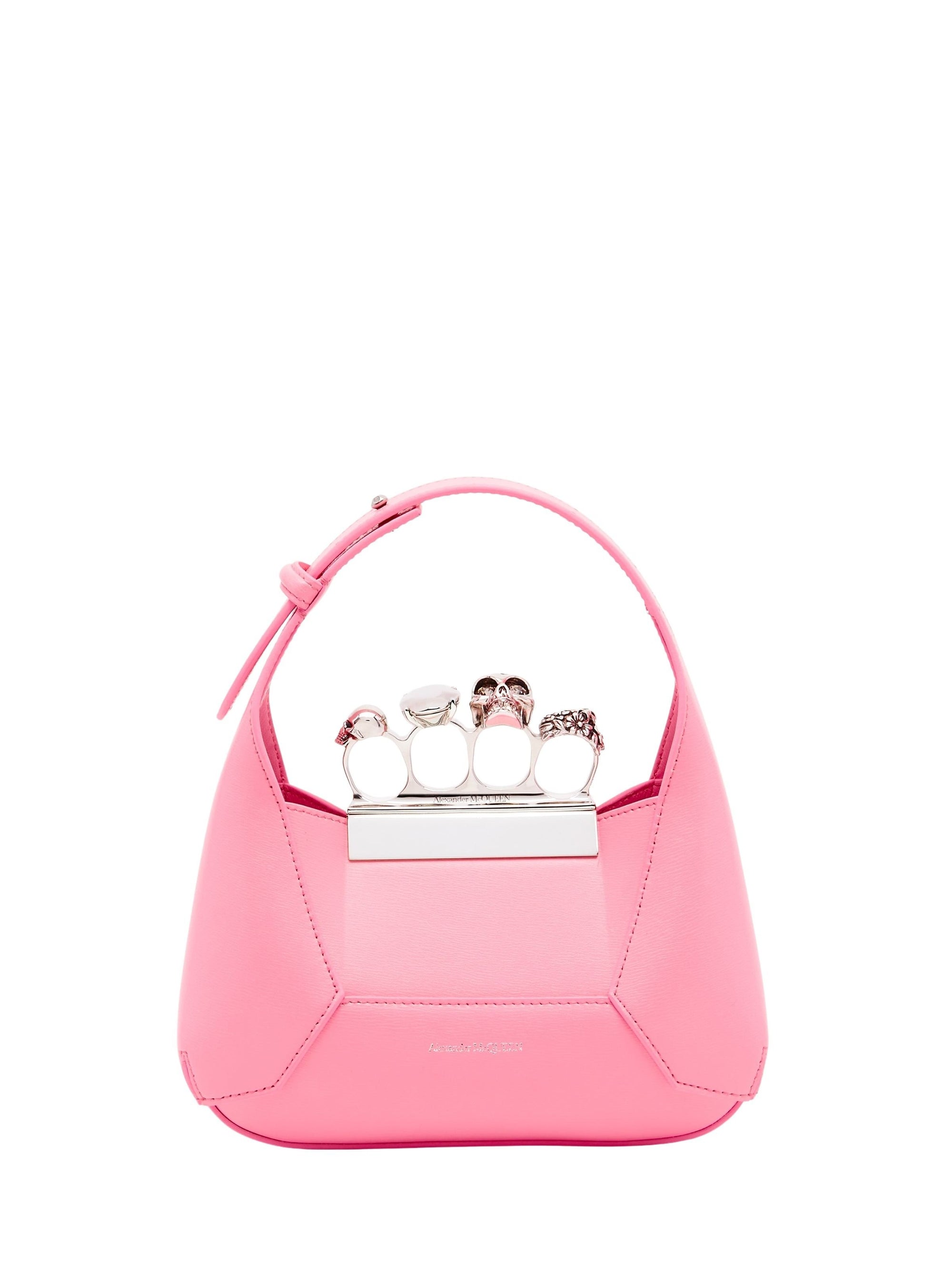 Sac The Jewelled en cuir - Fluo Pink
