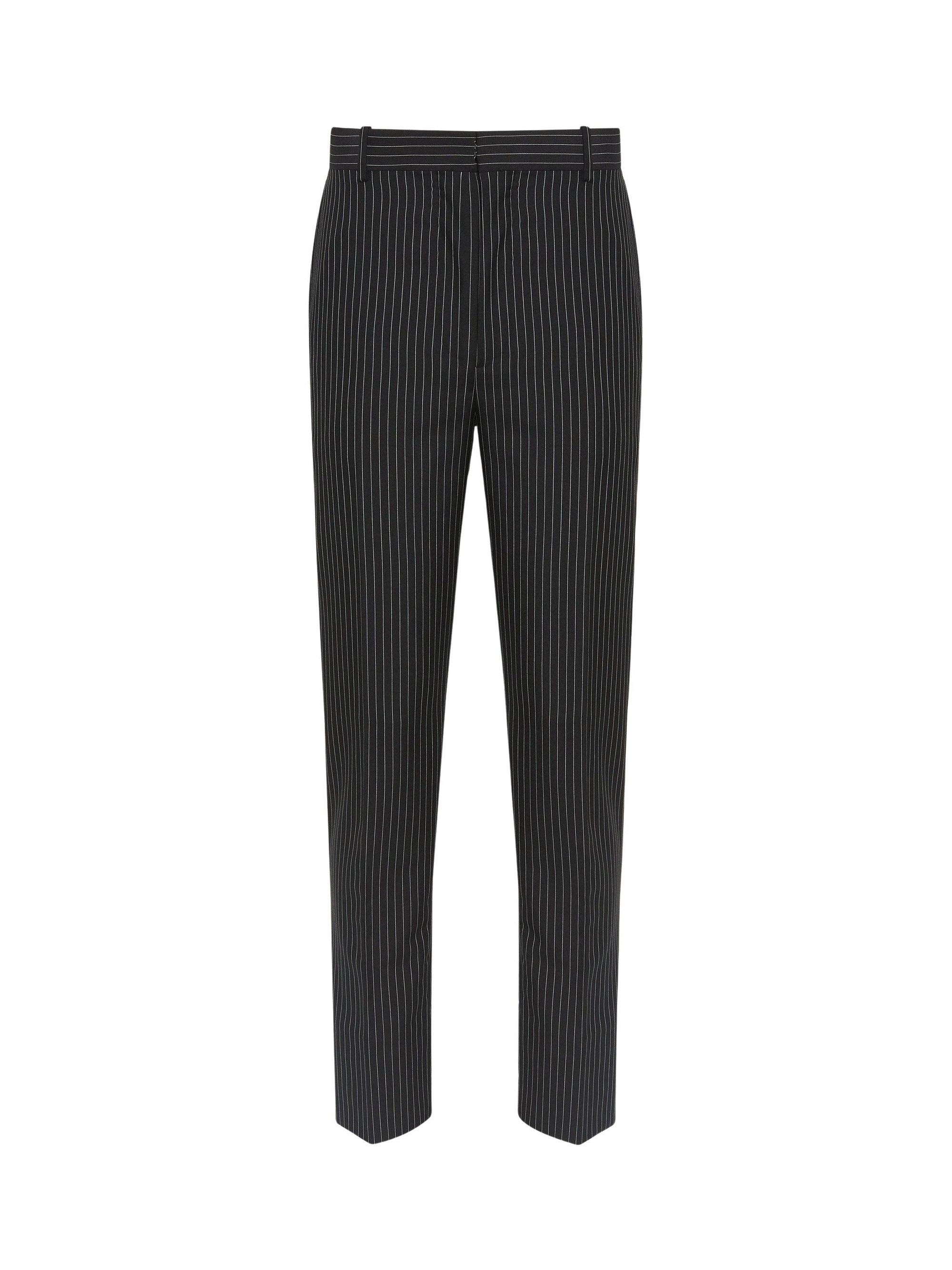 Pantalon slim en laine - Black & White
