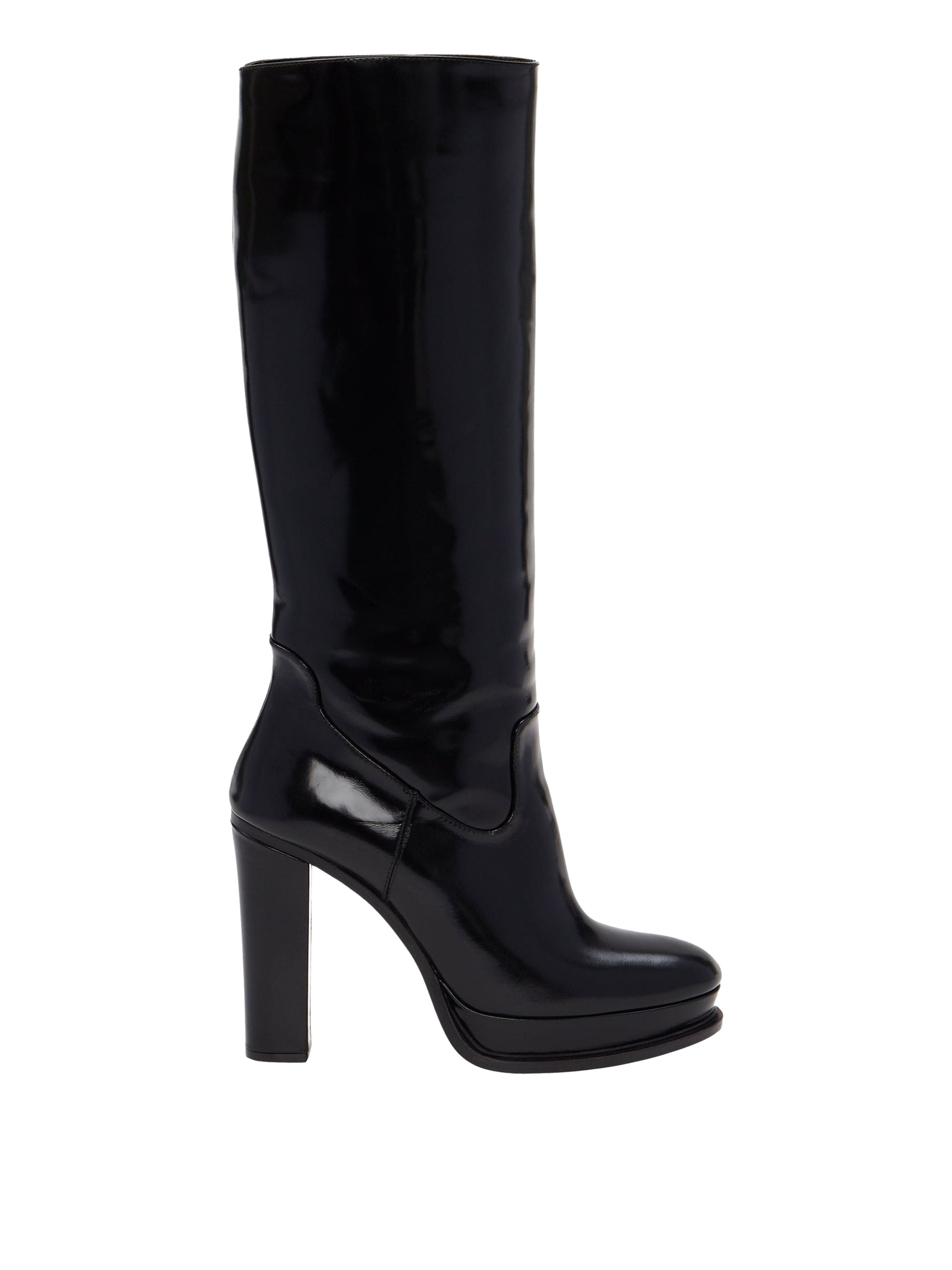 Bottes à plateforme 120 en cuir - Black