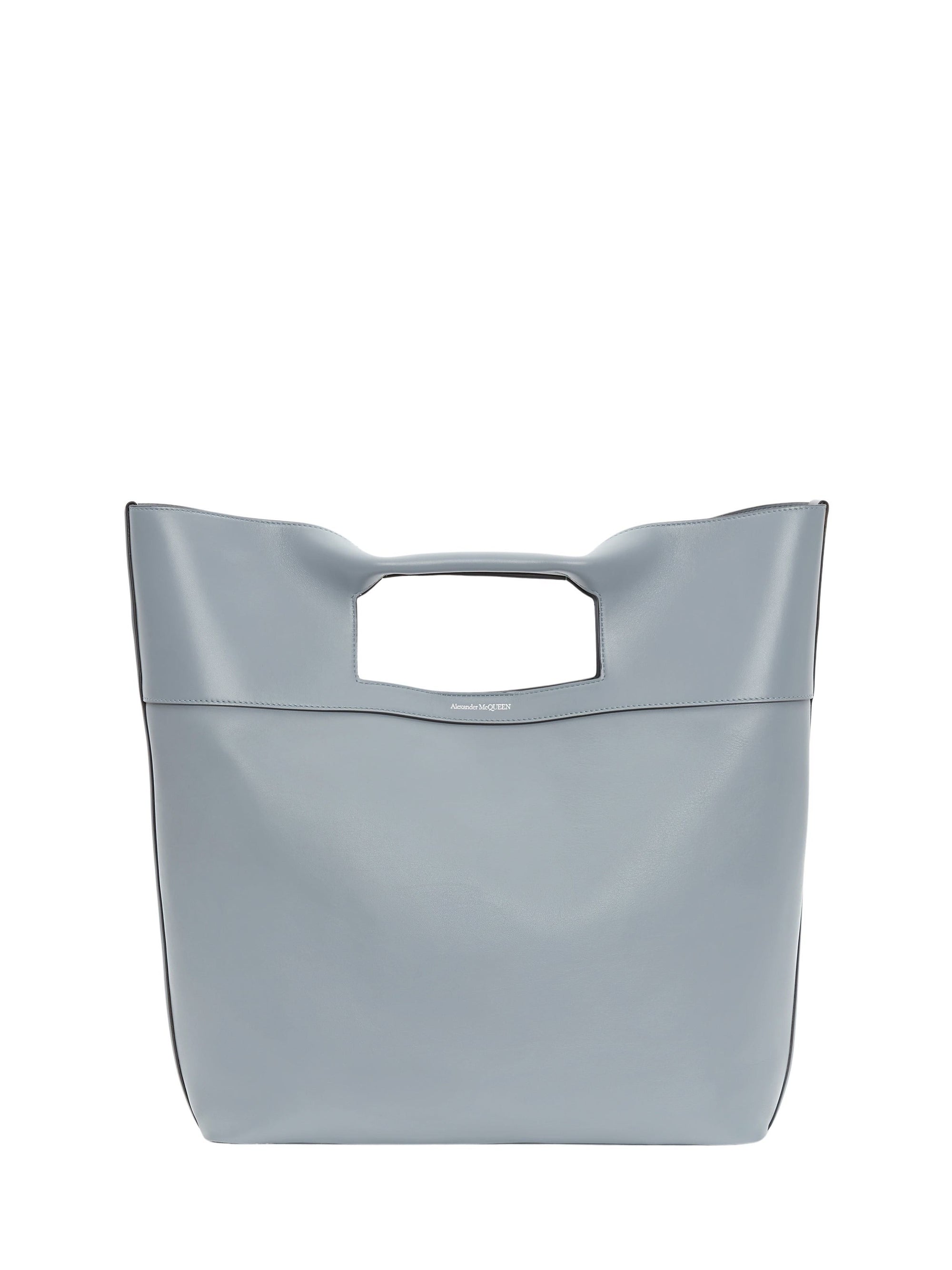 Petit sac The Square en cuir - Dove Grey