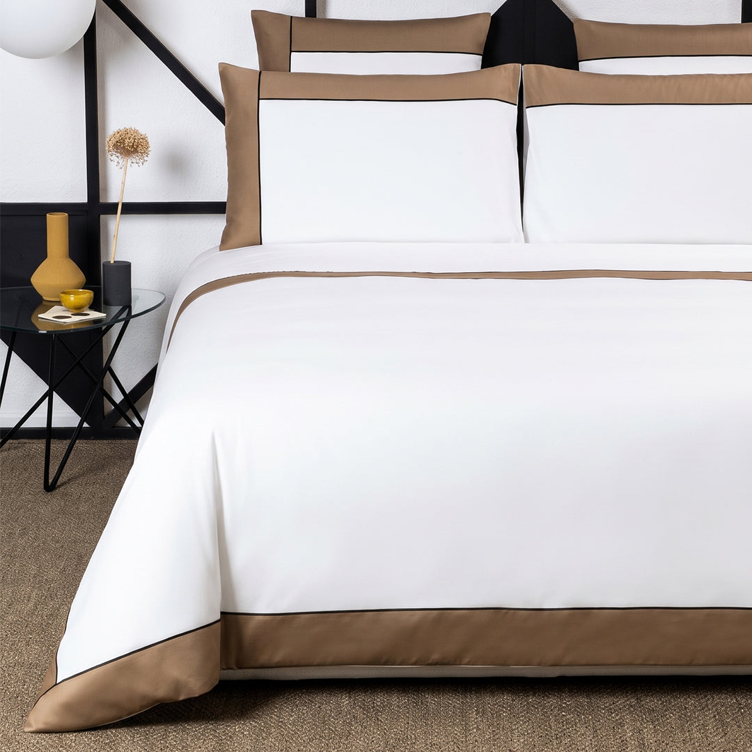 Parure housse de couette 4 pcs Linear en coton - Milk & Teak