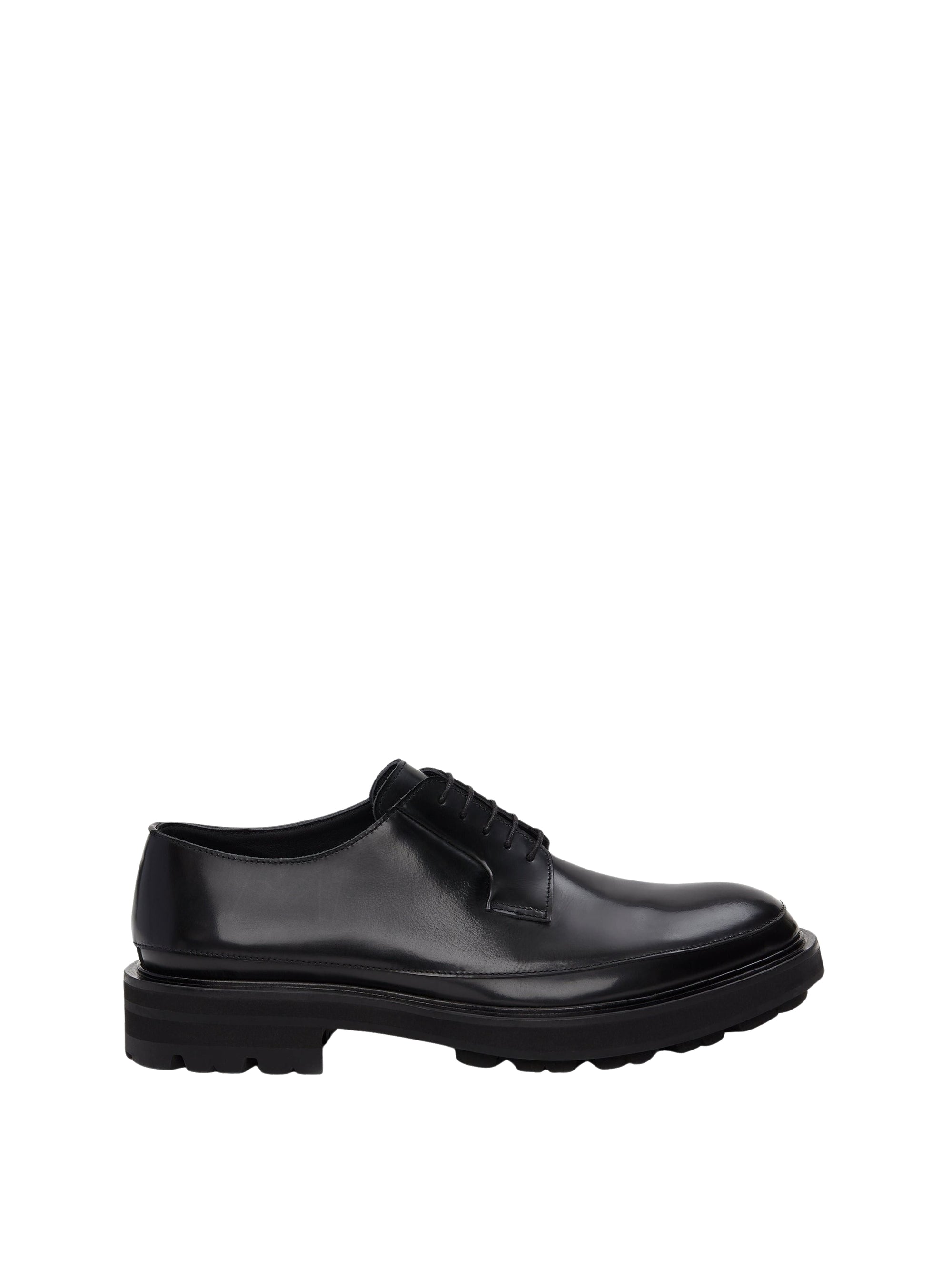 Low-top leather trainers - Black