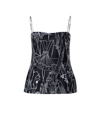 Tulle tank top - Black & Cream